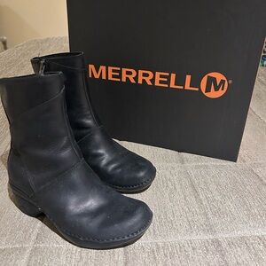 Merrell Emma Black Mid Leather Boots